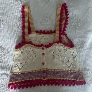 Zara Heart Crochet Knit Top